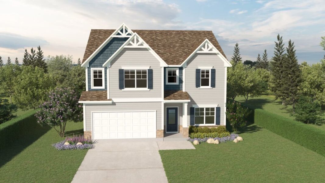 Representative exterior photo of a completed home built from the The Brentwood by Direct Residential Communities in Stephens Landing, Loganville, GA (Image 6).