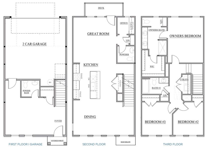 The beautiful 3-Story Anchor Plan in The Crossing at Cramerton Mills.