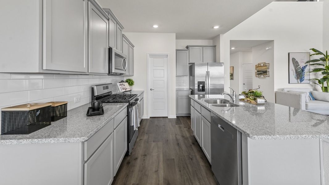 Representative furnished interior of a home built from the Tangerine by D.R. Horton in Silverado, Aubrey (Image 9).