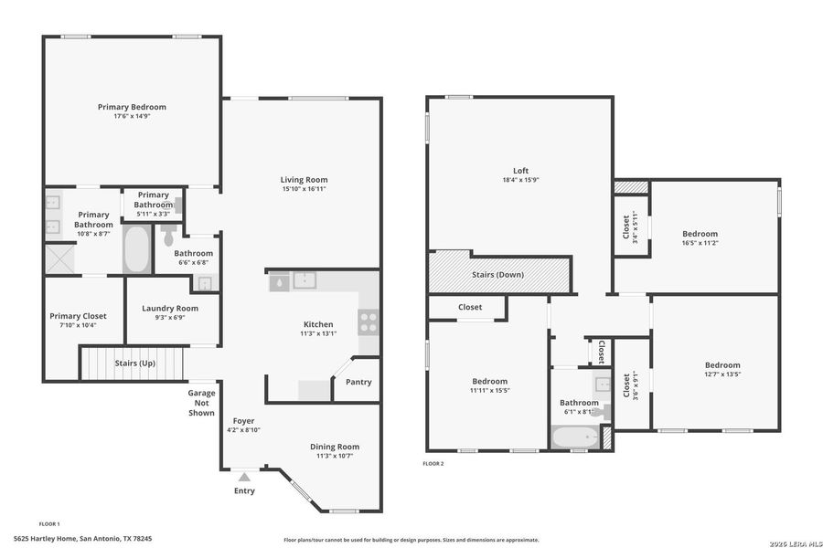 2D floor plan layout of this home in Stonehill, San Antonio, TX (Image 4).