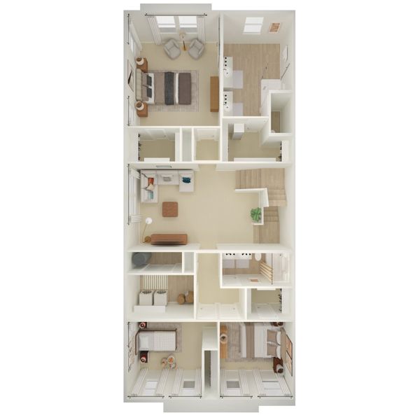 2D floor plan layout for the Laconia III - End Unit by K. Hovnanian® Homes in Serenity at Sonoran Foothills, Phoenix, AZ (Image 11). 2D floor plan layout for the Laconia III - End Unit by K. Hovnanian® Homes in Serenity at Sonoran Foothills, Phoenix, AZ (Image 11).