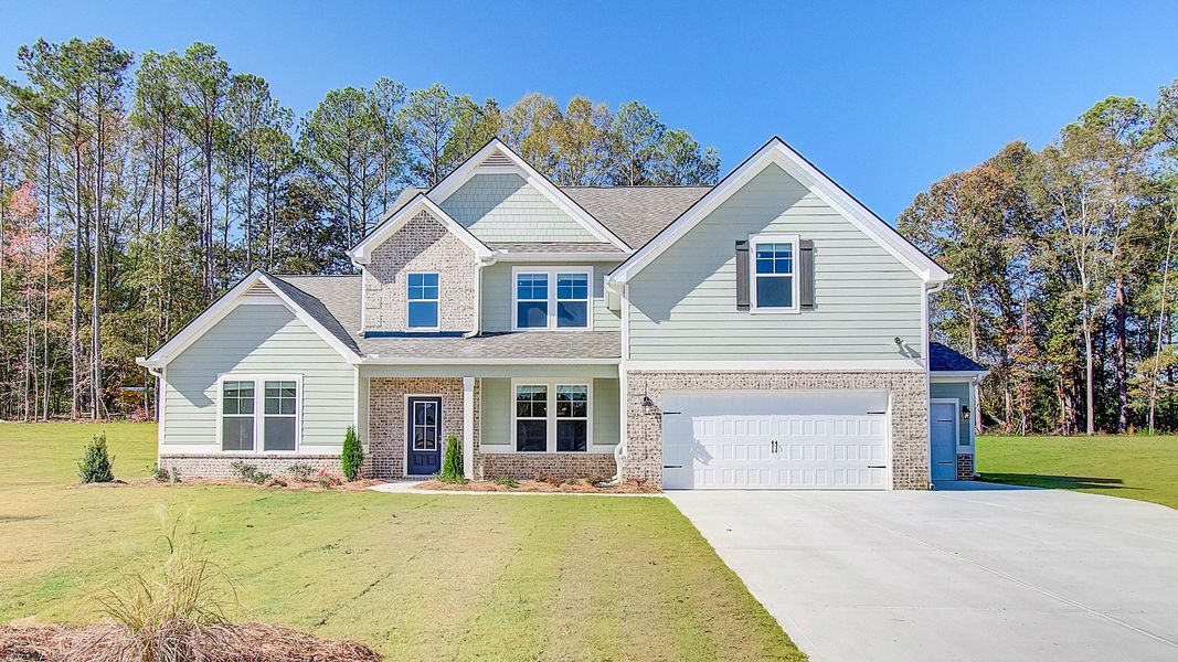 Representative exterior photo of a completed home built from the Henry II by DRB Homes in Grandview at Millers Mill, Stockbridge, GA (Image 20).