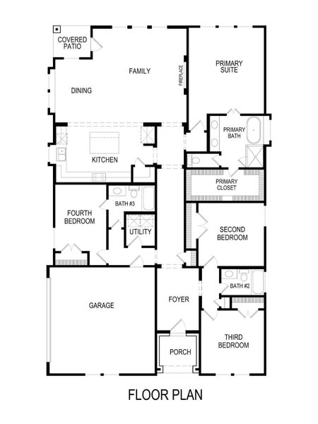 2D floor plan layout for the Woodford FS-HL by First Texas Homes in Hidden Lakes Estates, DeSoto, TX (Image 4).