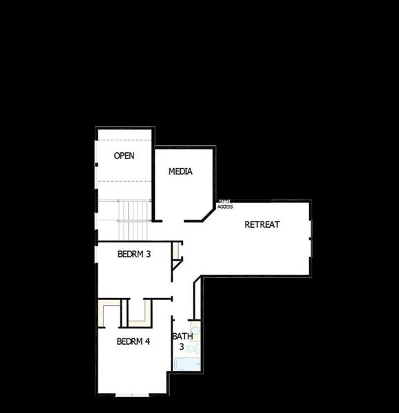2D floor plan layout of this home in Mantua Point Classics, Van Alstyne, TX (Image 4).