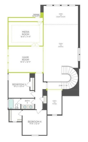 2D floor plan layout of this home in Pecan Ridge, Fulshear, TX (Image 3).