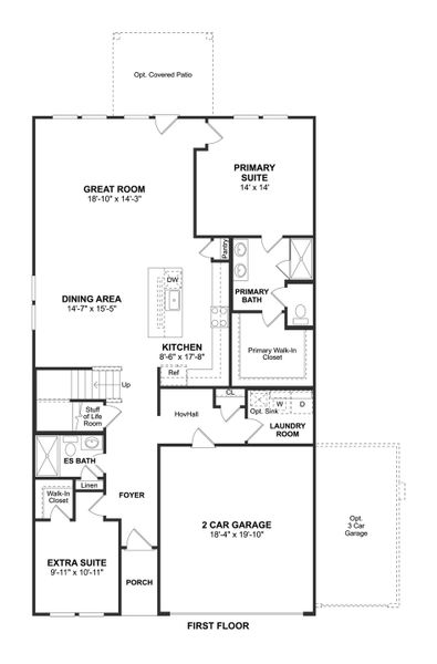 2D floor plan layout for the Tigris II by K. Hovnanian® Homes in Glen Oaks, Magnolia, TX (Image 4). 2D floor plan layout for the Tigris II by K. Hovnanian® Homes in Glen Oaks, Magnolia, TX (Image 4).