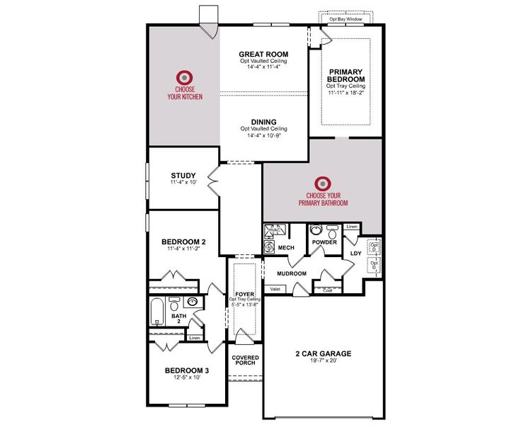 2D floor plan layout for the Savannah by Beazer Homes in Somerset, Myrtle Beach, SC (Image 4).