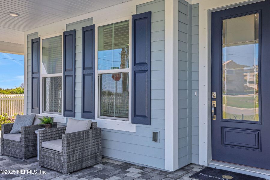Exterior details and patio area of a home in Seaside Vista, St. Augustine (Image 29).