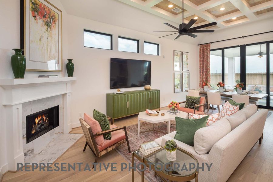 Furnished interior view inside a new home in Santa Rita Ranch, Liberty Hill (Image 15). Furnished interior view inside a new home in Santa Rita Ranch, Liberty Hill (Image 15).