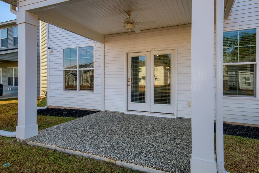 Exterior details and patio area of a home in Six Oaks, Summerville (Image 3). Exterior details and patio area of a home in Six Oaks, Summerville (Image 3).