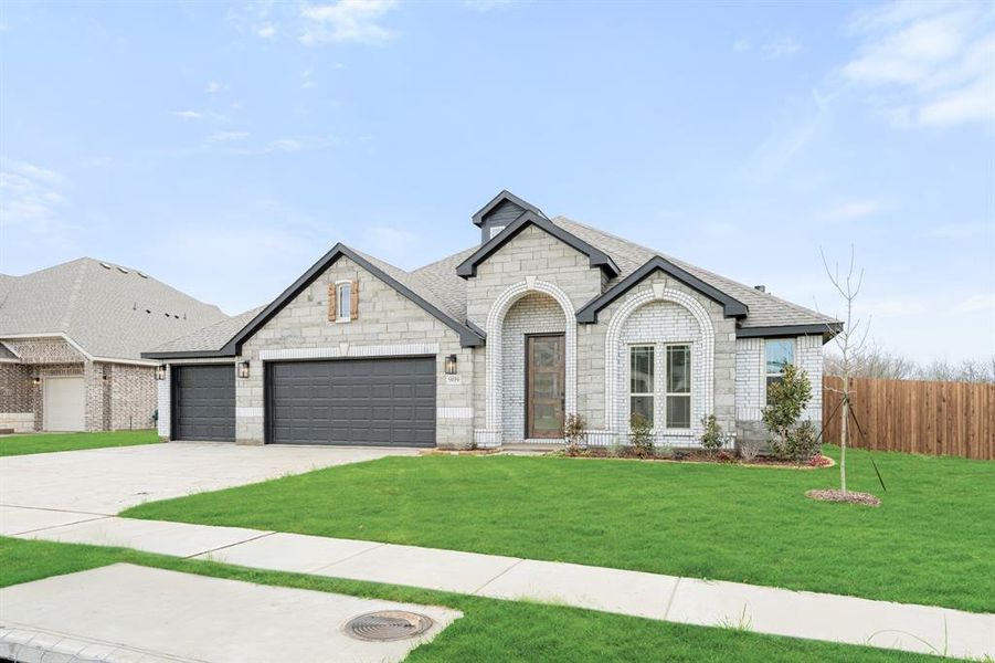 Front exterior of a new home in Waverly Estates, Nevada, TX, highlighting curb appeal (Image 24).