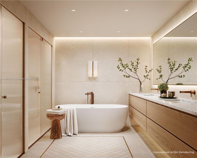 Furnished interior view inside a new home in , Miami Beach (Image 8).