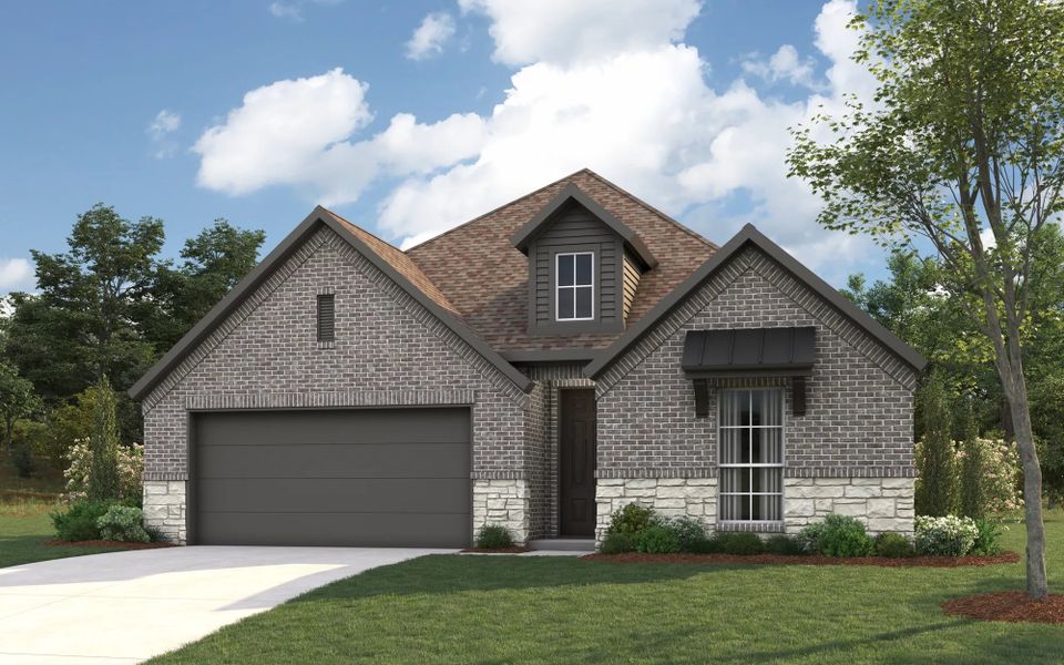Representative exterior photo of a completed home built from the Pearl by Stonehollow Homes in Estates At Baker Park, Sherman, TX (Image 8).