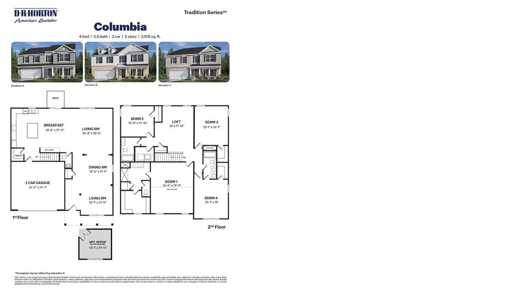 2D floor plan layout for the COLUMBIA by D.R. Horton in North Gate, Vass, NC (Image 5). 2D floor plan layout for the COLUMBIA by D.R. Horton in North Gate, Vass, NC (Image 5).