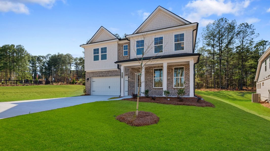 Front exterior of Brier Creek floorplan with 2-car garage Front exterior of Brier Creek floorplan with 2-car garage