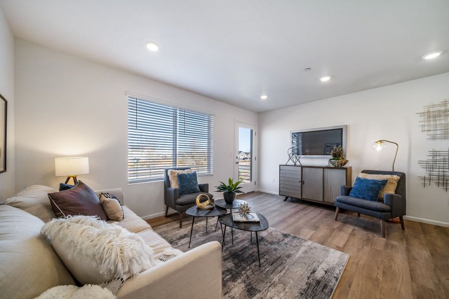 Furnished interior view inside a new home in Reunion, Commerce City (Image 12).
