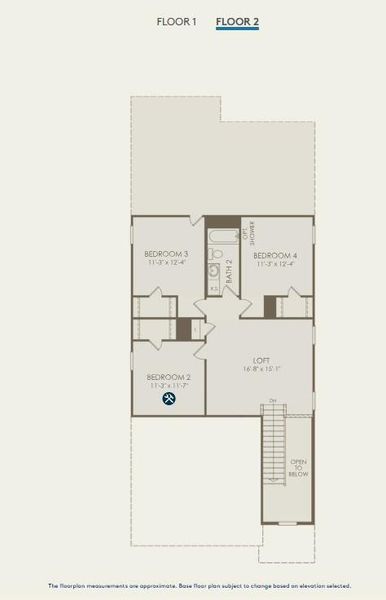 Pulte Homes, Nordheim/LS201 floor plan second level Pulte Homes, Nordheim/LS201 floor plan second level