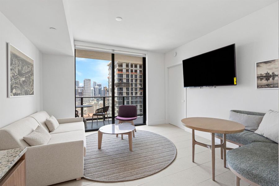 Furnished interior view inside a new home in Gale Hotel & Residences Miami (former Natiivo), Miami (Image 7). Furnished interior view inside a new home in Gale Hotel & Residences Miami (former Natiivo), Miami (Image 7).