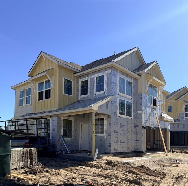 In-progress construction of a new home in Bridgeland, Cypress, TX (Image 25).