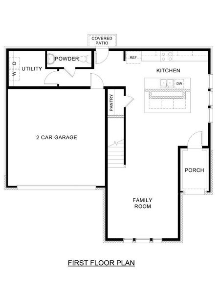 2D floor plan layout for the Pembroke by D.R. Horton in Greenwood Square, Richardson, TX (Image 3).