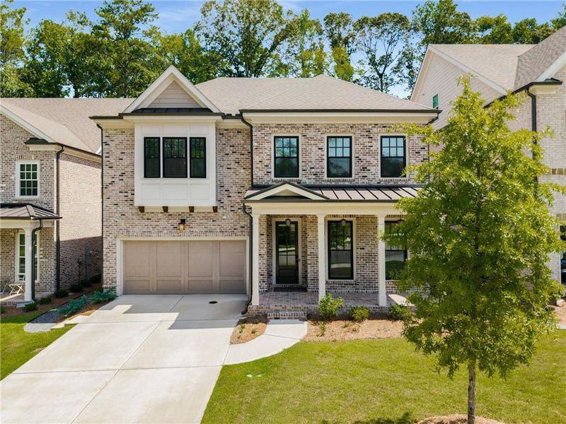 Front exterior of a new home in , Johns Creek, GA, highlighting curb appeal (Image 19). Front exterior of a new home in , Johns Creek, GA, highlighting curb appeal (Image 19).