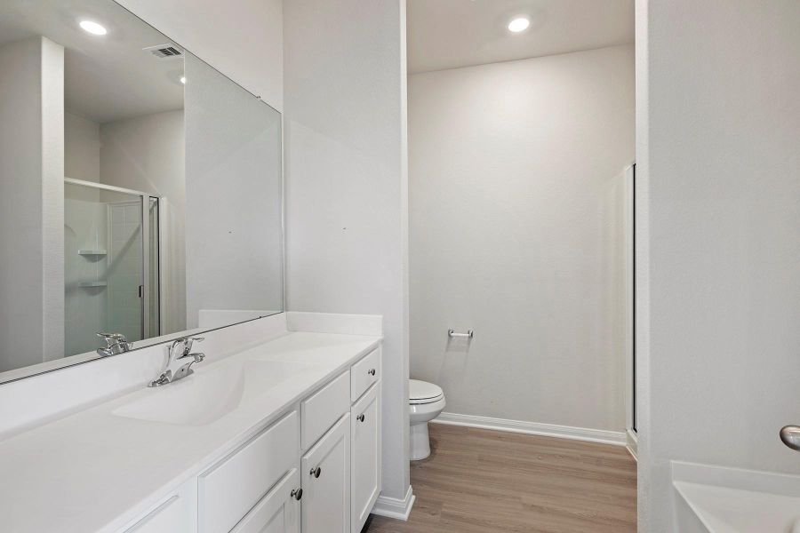 Furnished interior view inside a new home in Canterra Creek, Iowa Colony (Image 5).