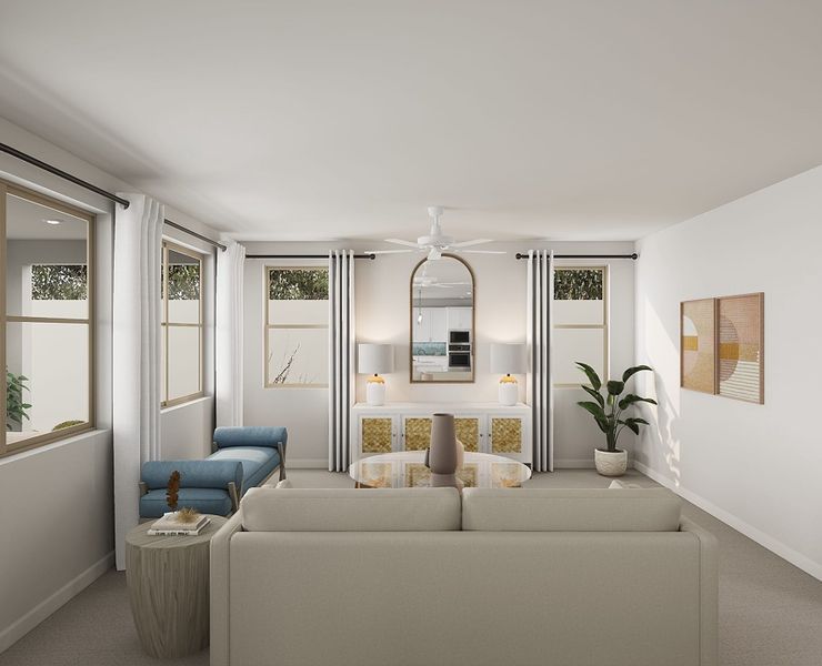 Representative furnished interior of a home built from the Laurel Plan 4002 by Tri Pointe Homes in Waterston Central, Gilbert (Image 16).