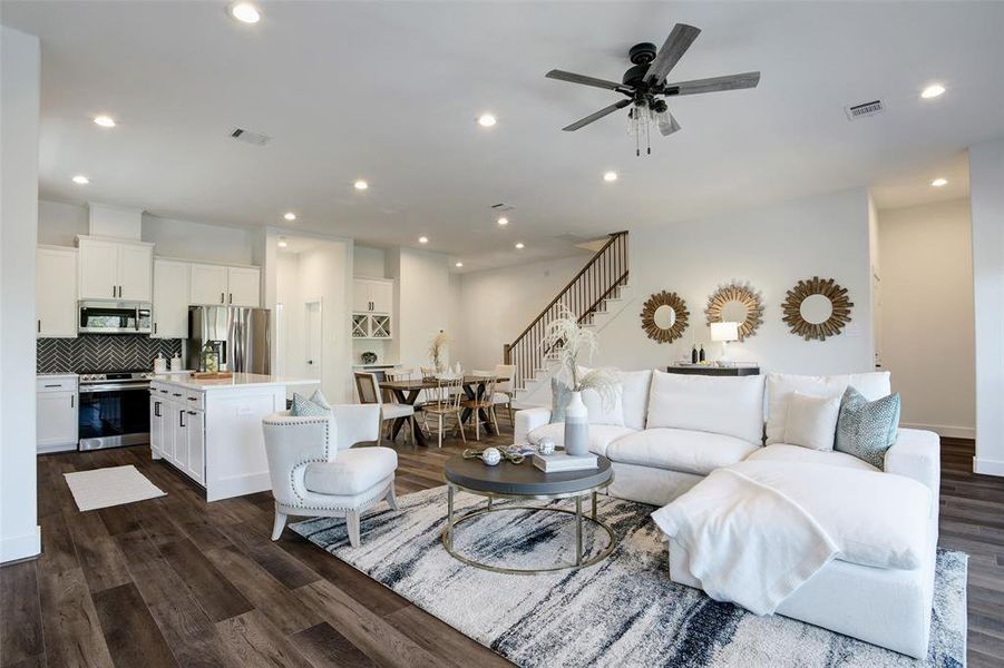 Luxury vinyl plank flooring throughout the entire main living area.