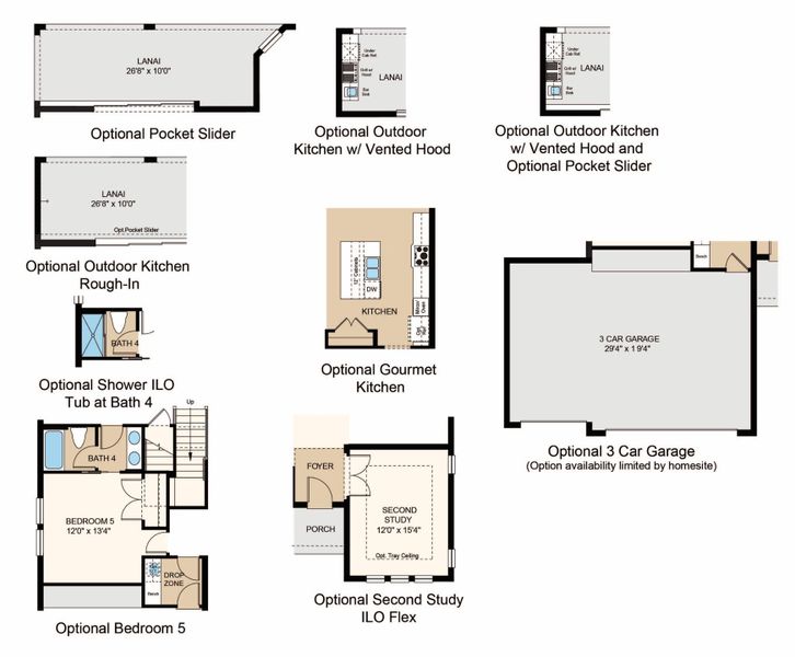 2D floor plan layout of this home in Hammock at Two Rivers, Zephyrhills, FL (Image 5).