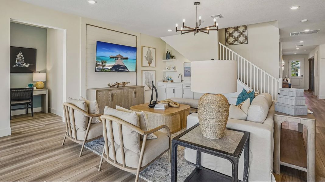 Oleander Floor Plan Living Area by DRB Homes in Ardisia Park in New Smyrna Beach, FL