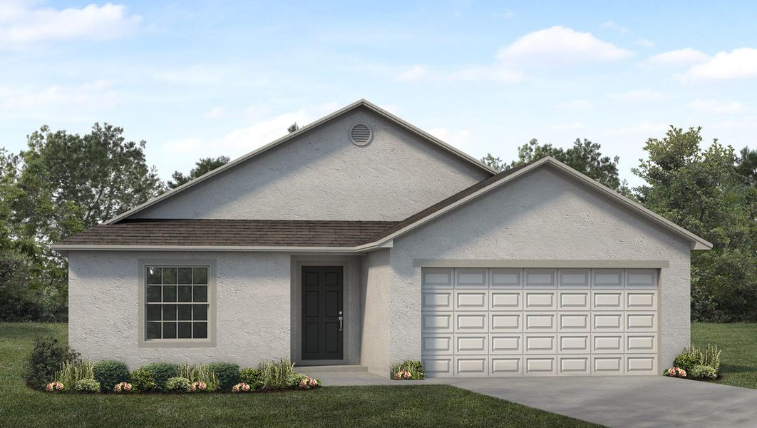 Representative exterior photo of a completed home built from the The Charlotte by Southern Homes in Sand Lake Groves, Bartow, FL (Image 2). Representative exterior photo of a completed home built from the The Charlotte by Southern Homes in Sand Lake Groves, Bartow, FL (Image 2).