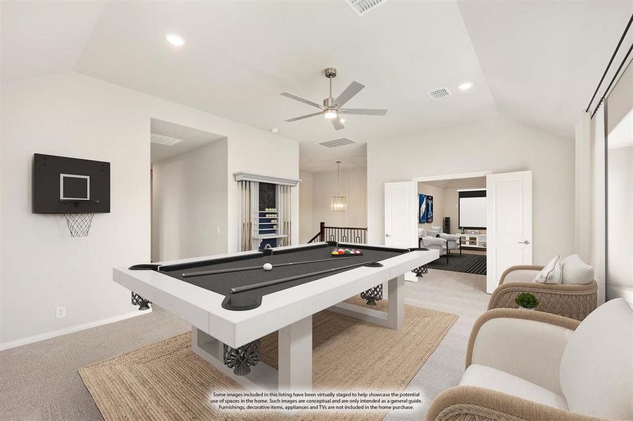 Furnished interior view inside a new home in Union Park Classic 55, Little Elm (Image 11). Furnished interior view inside a new home in Union Park Classic 55, Little Elm (Image 11).