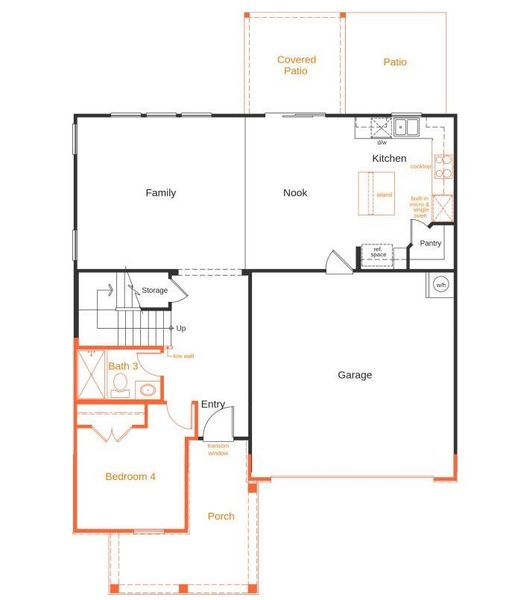 2D floor plan layout of this home in Wilson Creek, Indian Land, SC (Image 5).