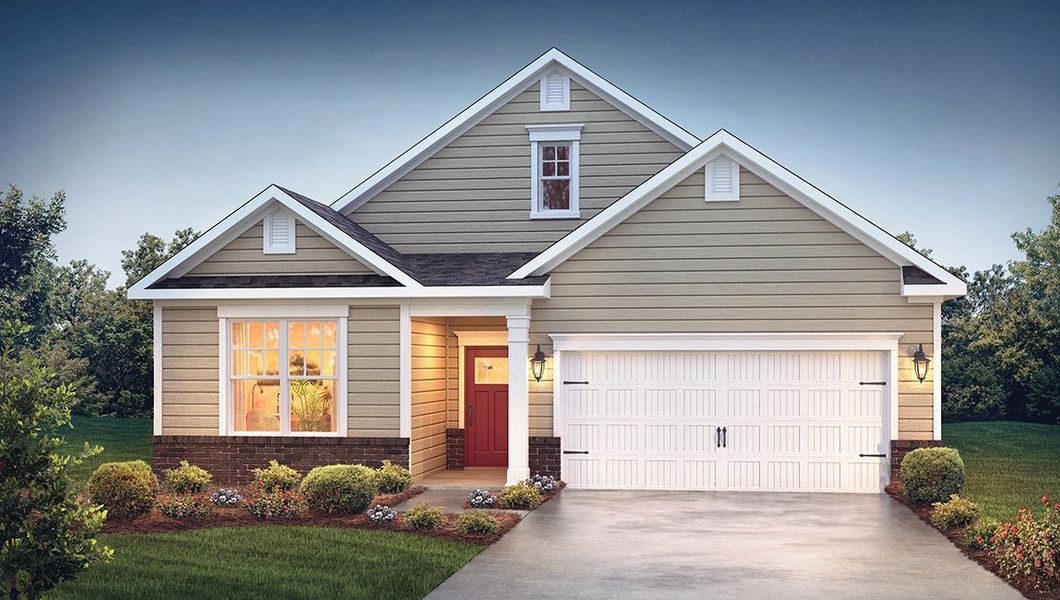 Representative exterior photo of a completed home built from the Clifton by D.R. Horton in The Villas at Pine Valley, Boiling Springs, SC (Image 1).