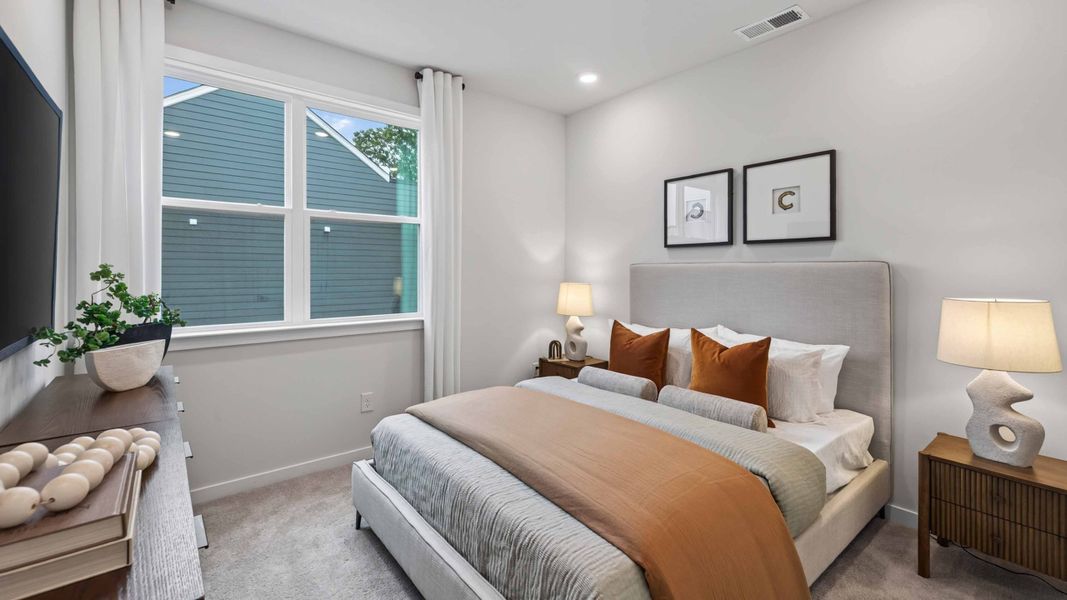 Furnished interior view inside a new home in Kingman Townhomes, Charlotte (Image 8). Furnished interior view inside a new home in Kingman Townhomes, Charlotte (Image 8).