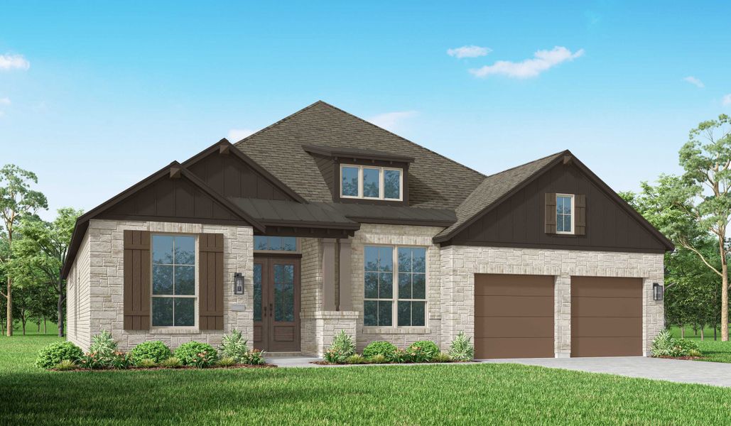 Representative exterior photo of a completed home built from the 215 Plan by Highland Homes in Walsh: 60ft. lots, Aledo, TX (Image 2). Representative exterior photo of a completed home built from the 215 Plan by Highland Homes in Walsh: 60ft. lots, Aledo, TX (Image 2).