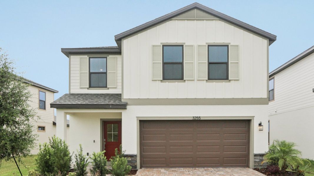 Representative exterior photo of a completed home built from the Ponte Vedra by DRB Homes in Grasslands West, Lakeland, FL (Image 21).