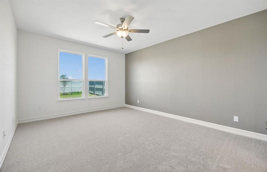 Spacious primary suite