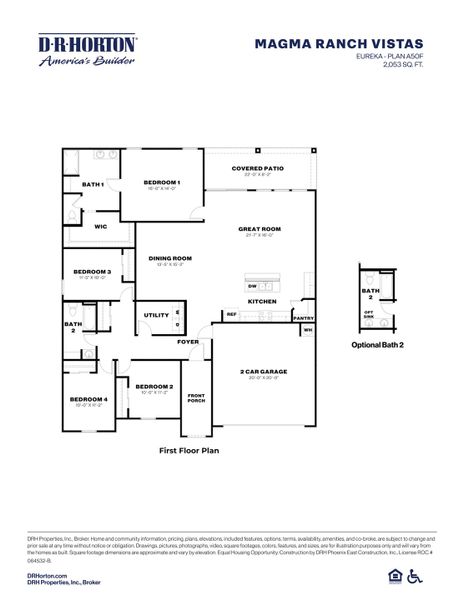 2D floor plan layout of this home in Magma Ranch Vistas, Florence, AZ (Image 4).