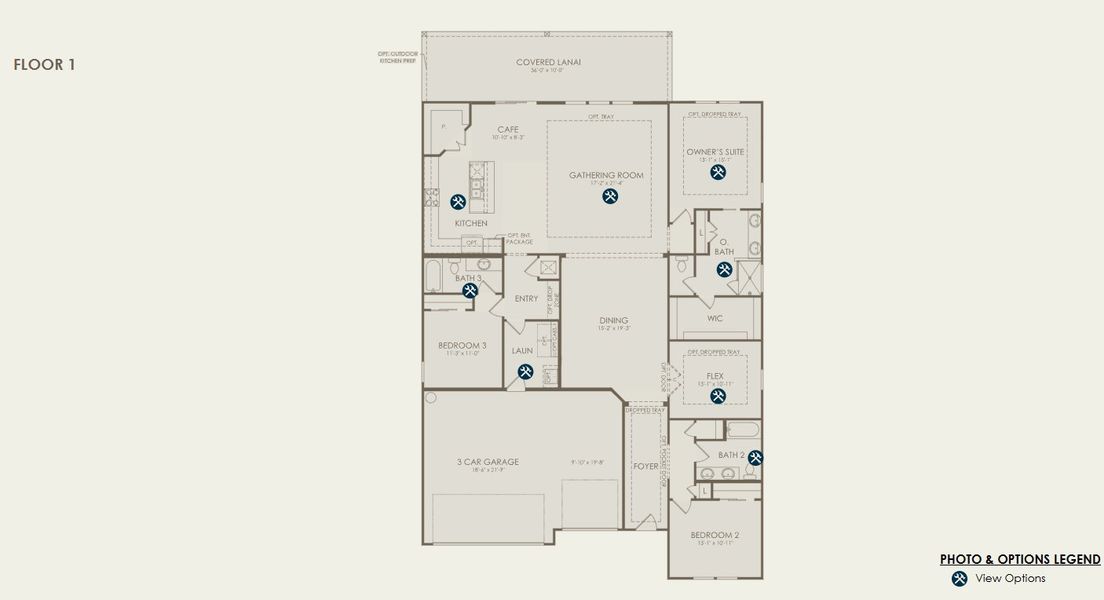 2D floor plan layout for the Merlot by Pulte Homes in Terrapin Creek, Jacksonville, FL (Image 3).