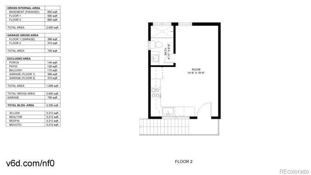 2D floor plan layout of this home in , Denver, CO (Image 4).