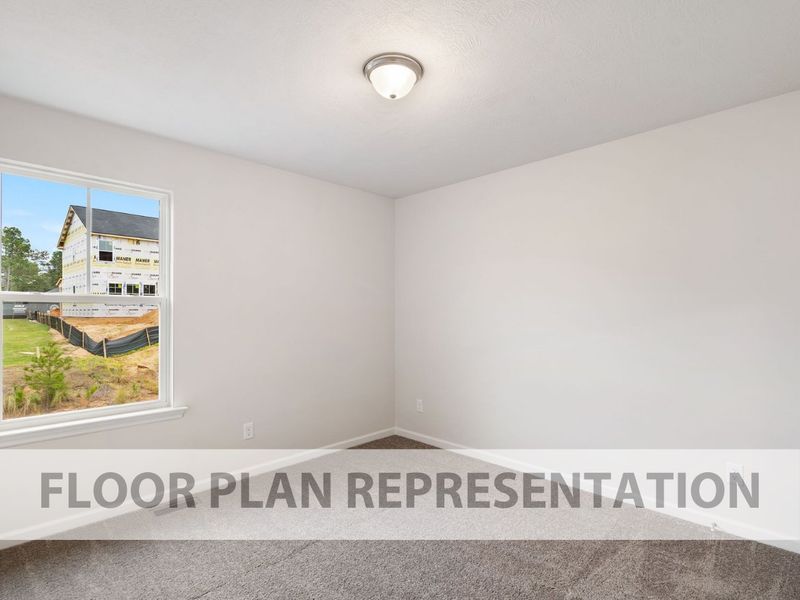 Athens 3 Bedroom Plan Third Bedroom | Ivey Homes