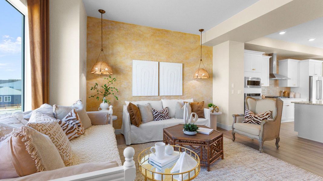 Furnished interior view inside a new home in Dillon Pointe - Skyview, Broomfield (Image 13). Furnished interior view inside a new home in Dillon Pointe - Skyview, Broomfield (Image 13).