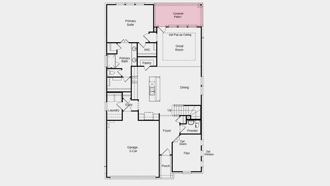 2D floor plan layout of this home in Turners Crossing, Buda, TX (Image 3).