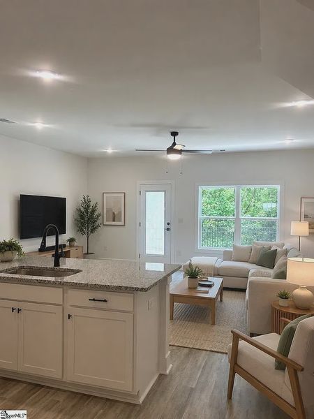 Furnished interior view inside a new home in Parkstone Place Townhomes, Roebuck (Image 4).
