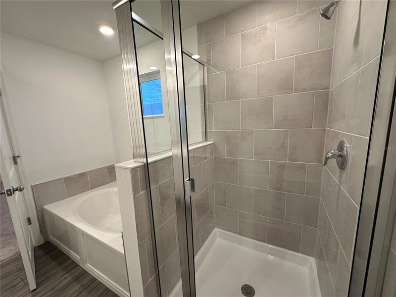 Owner's bath with tiled shower