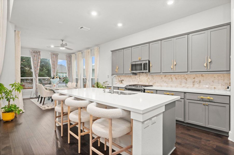 Furnished interior view inside a new home in Bluffview 50s, Leander (Image 8). Furnished interior view inside a new home in Bluffview 50s, Leander (Image 8).