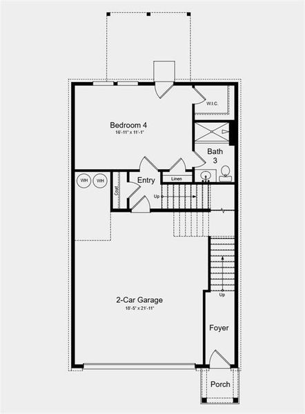 2D floor plan layout of this home in Auburn Glen, Dacula, GA (Image 2).