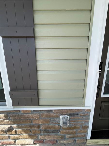 This exterior view highlights thoughtful architect