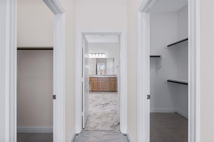 2 closets in the Primary Bed